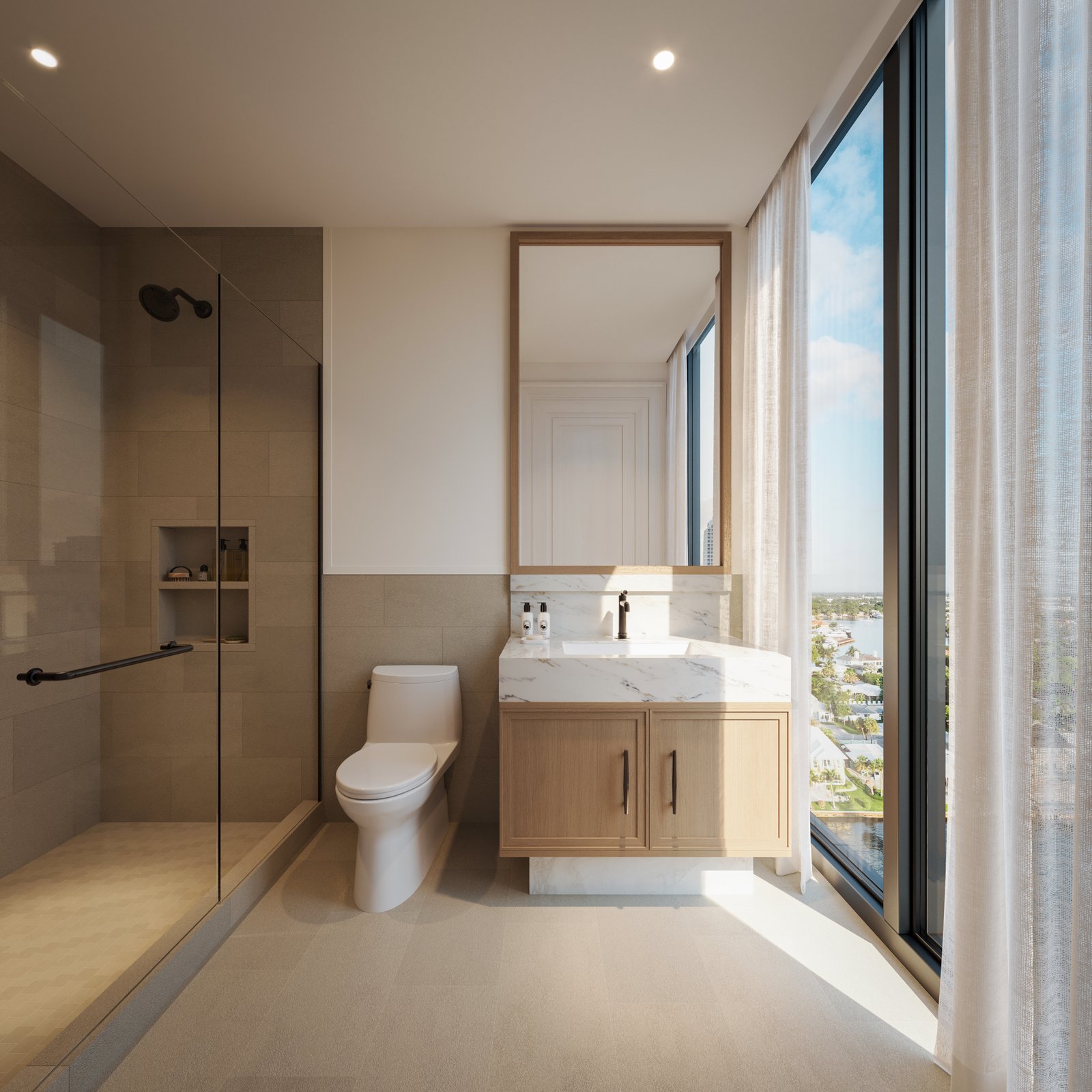 Guest bathroom interior at The Ritz-Carlton Residences Fort Lauderdale